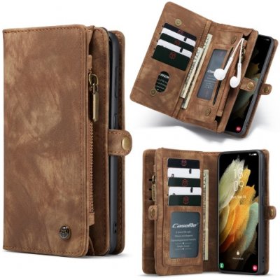 PROTEMIO 29449 WALLET Ochranný kryt s peněženkou 2v1 pro Samsung Galaxy S21 5G hnědý