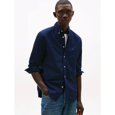 Tommy Hilfiger pánská košile poplin tmavě modrá – Zboží Mobilmania