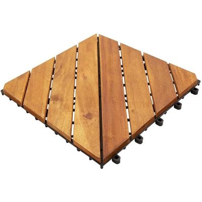 SHUMEE Terasové dlaždice 30 × 30 cm, 20 ks, masivní akáciové dřevo, hnědé – Sleviste.cz