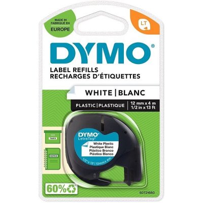 Dymo LetraTAG, 91221, S0721660, bílá/černá, 12 mm – Hledejceny.cz