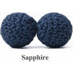 Korálky háčkované 16mm, 2ks - sapphire – Hledejceny.cz