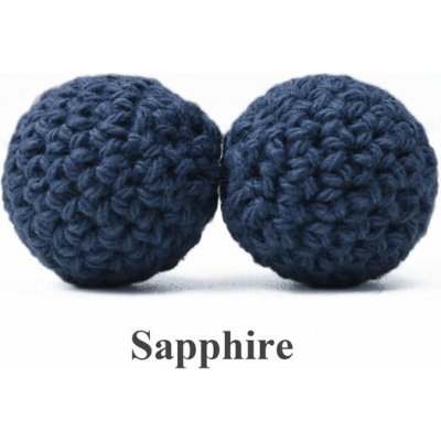 Korálky háčkované 16mm, 2ks - sapphire – Hledejceny.cz