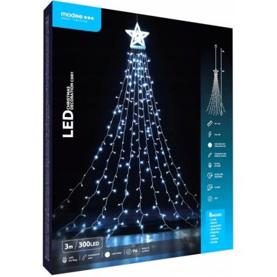 Modee Světelný řetěz Hvězda 3m STUDENÁ BÍLÁ 300LED ML-C3001 – Hledejceny.cz