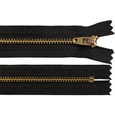 Prima-obchod Kovový zip YKK No 4 délka 18 cm (jeansový), barva 3 (580 černá mosaz – Hledejceny.cz