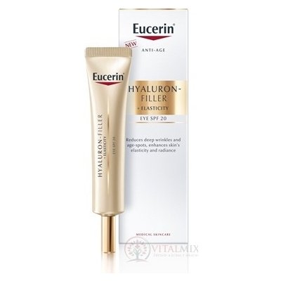 Eucerin HYALURON-FILLER+ELASTICITY oční krém SPF20 (inov.22) 15 ml – Zboží Mobilmania