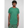 Pánské Tričko Urban Classics prodloužené bavlněné triko s ohrnutými rukávy listová zelená