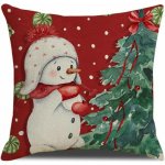 Textilomanie Vánoční SNOWMAN červený 45 x 45 cm – Zboží Dáma