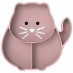Melii Dětský silikonový dělený talířek s přísavkou Luxe Kočička – Zboží Mobilmania