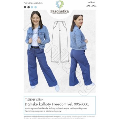 Tištěný střih na dámské kalhoty Freedom | XXS-XXXL – Sleviste.cz