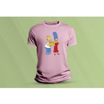 Sandratex dětské bavlněné tričko Homer a Marge Simpsonovi růžová – Hledejceny.cz