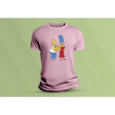 Sandratex dětské bavlněné tričko Homer a Marge Simpsonovi růžová – Hledejceny.cz
