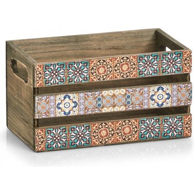 ZELLER Dekorativní dřevěná krabice MOSAIC 24 x 14 x 13,5 cm – Zboží Mobilmania