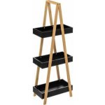 Knihovna Natureo se 3 policemi černá – Zboží Dáma