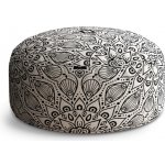 Sablio Taburet Circle Bílé mehendi: 38x48 cm – Zboží Mobilmania