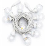 DECOLED Easy Fix LED party osvětlení, 5 m, venkovní, 10 transparentních kouliček, 70 teple bílých diod, bílý kabel, IP67, prodlužovací – Hledejceny.cz