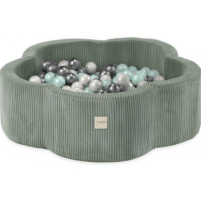 Plush Nest suchý bazén Květinová zóna zelený prémiový manšestr 95 x 30 cm + 300 míčků – Zboží Mobilmania