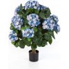 Květina Luxusní umělá květina HYDRANGEA KOULE DELUXE S KVĚTINÁČEM modrá, 62 cm