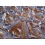 Vývazek s růžičkou - bílá / meruňková 175 – Zboží Dáma