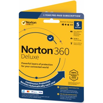 Norton 360 DELUXE 50GB + VPN 1 lic. 5 lic. 12 mes. (21405797)