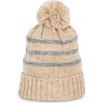 Pletená čepice s bambulí a proužky Yarn Light Sand Heather/Light Grey Heather – Hledejceny.cz