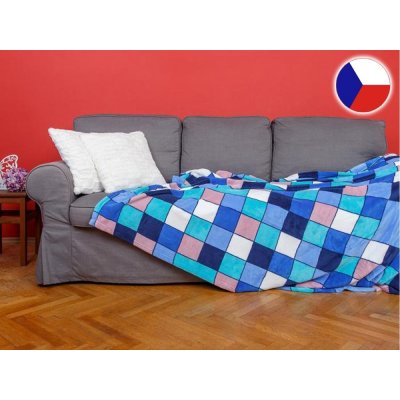 Sleep-well Deka z mikrovlákna tisk Kostka modrá 150x200 – Zboží Dáma