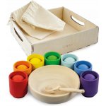 Montessori Ulanik dřevěná hračka "Rainbow: balls in cups" – Sleviste.cz