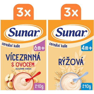 Sunar cereální kaše 2 druhy 6 x 210 g – Zboží Dáma
