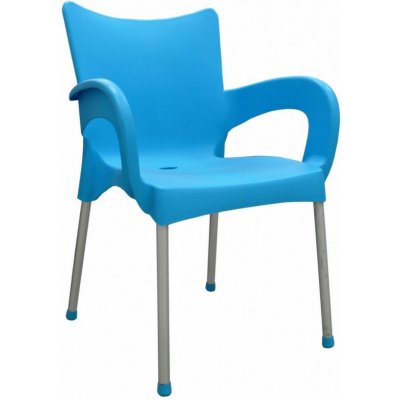 Mega Plast, plastová židle DOLCE (AL nohy), 82,5 x 59 x 55 cm, stohovatelná, tyrkysová – Zboží Mobilmania