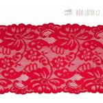Elastická krajka červená, 150 mm – Zboží Dáma