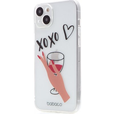 AppleMix BABACO Apple iPhone 15 Pro - XOXO sklenička s vínem - gumové