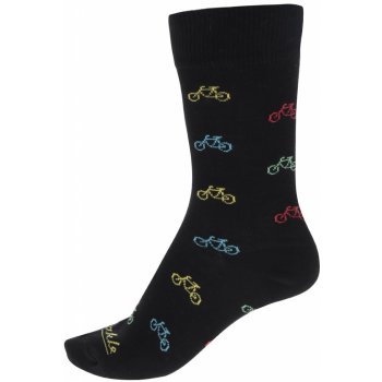 Fusakle vzorované ponožky Cyklista Černé