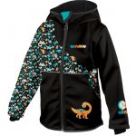 WAMU dětská softshellová bunda DINOSAUŘI černo-hnědá – Sleviste.cz