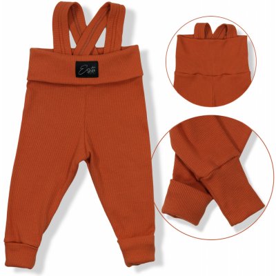 Esito Rostoucí žebrované kalhoty s laclem Color Sandy písková – Zboží Dáma