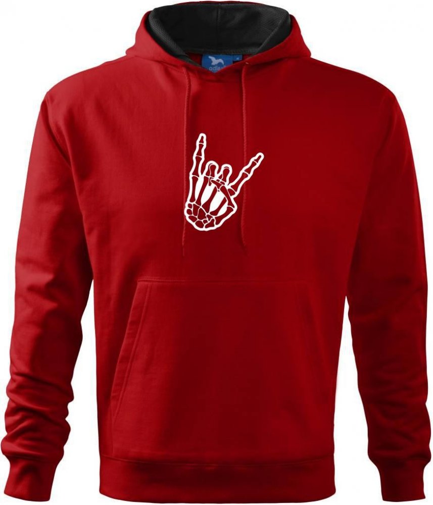 Rock ruka Mikina s kapucí hooded sweater Červená | Srovnanicen.cz