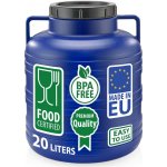 STERK Barel 20L plastový kulatý široké hrdlo bílá/modrá – Hledejceny.cz