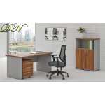 NABYTEK-DESIGNOVY.CZ - ZE 1.4 19 Sestava kancelářského nábytku Komfort 1.4 ořech/šedá – Zboží Dáma