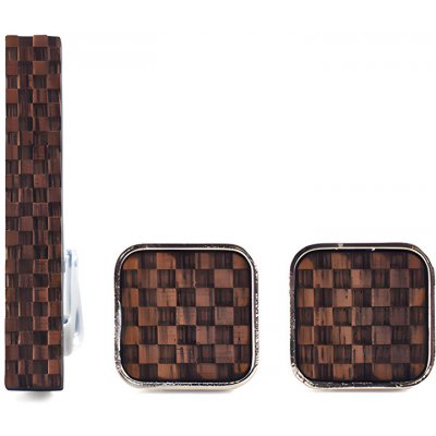 Gaira dřevěná spona na kravatu s manžetovými knoflíčky 709125 – Zboží Mobilmania