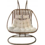 Pro-Tech shop Závěsné křeslo pro dva Suri přírodní krémový polštář přírodní rám 62070 FAT9996 – Zboží Dáma