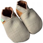 Hopi Hop kožené capáčky Barefoot děrované béžové – Zboží Dáma