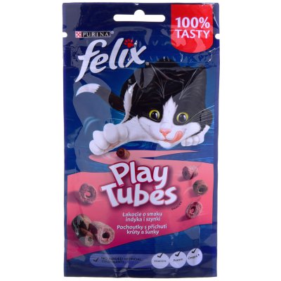 Felix Play Tubes pochoutky s příchutí krůty a šunky 50 g