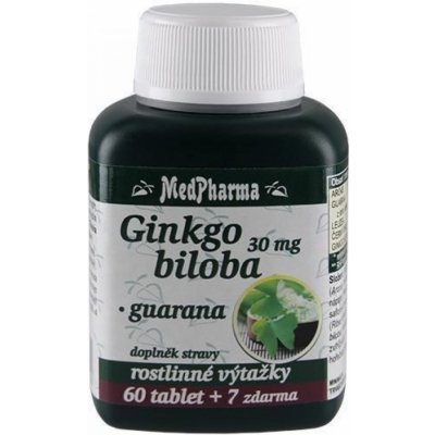 MedPharma Ginkgo biloba 30 mg Guarana 67 tablet – Hledejceny.cz