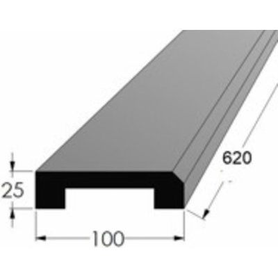 Dveřní práh s drážkou - O BK 600x100 x 25 | Zboží Auto