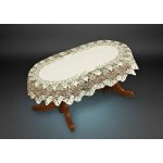 MyBestHome Žakárový ubrus Kosta oválný krémová/zlatá 170x110cm – Zbozi.Blesk.cz