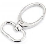 Kovová karabina otočná, průvlek 25 mm nikl 2ks – Zbozi.Blesk.cz