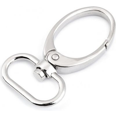 Kovová karabina otočná, průvlek 25 mm nikl 2ks – Zbozi.Blesk.cz