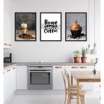 Divio Třídílny plakát káva, vzor KP173 Velikost: 20x30 cm, Rám: žádný rám – Sleviste.cz