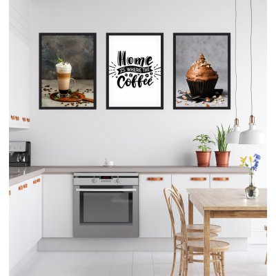 Divio Třídílny plakát káva, vzor KP173 Velikost: 20x30 cm, Rám: žádný rám – Sleviste.cz