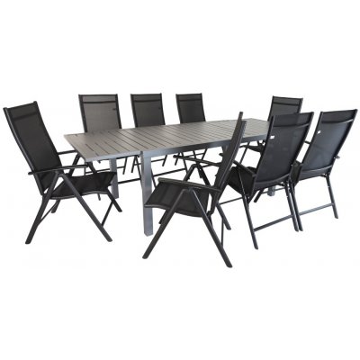 Rauman Zahradní sestava Rosalio - 8 míst, černá – Zboží Dáma