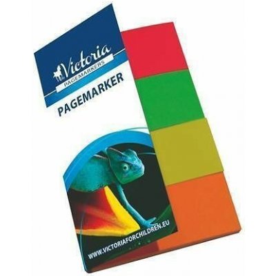 Samolepicí záložky, mix barev, 4x40 lístků, 20x50 mm, VICTORIA – Hledejceny.cz