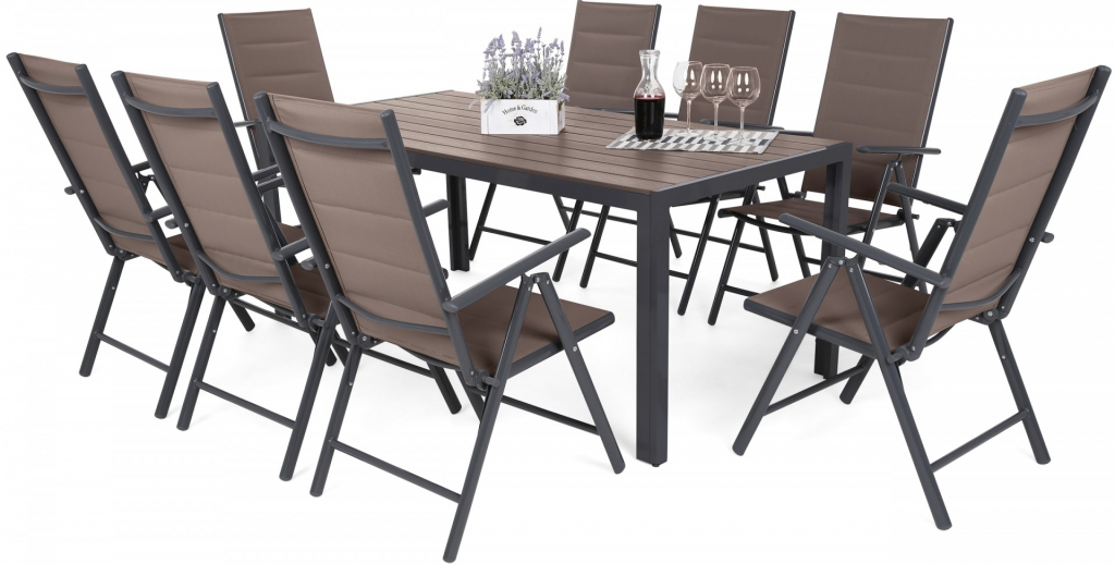 Home&Garden Zahradní sestava Ibiza 185 cm Grey / Taupe 8+1